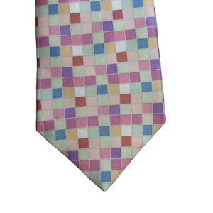 Marks & Spencer Pastel Check Silk Tie